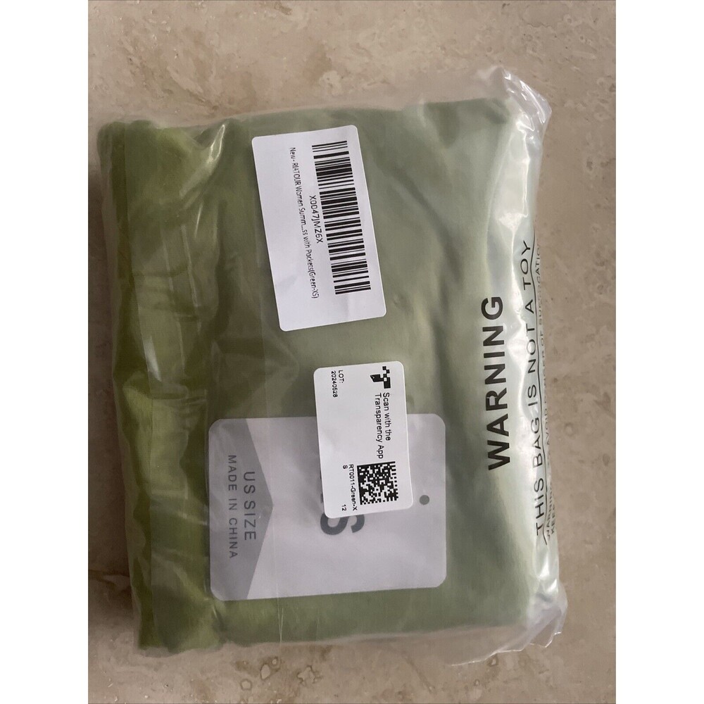 🌿🎨 NEW Riatour XS Pale Green Midi Dress – Asymmetric Straps, Cotton, Pockets - Picture 8 of 10